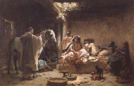 Frederick Arthur Bridgman Interior of an Algerian House,Biskra (mk32) oil painting picture